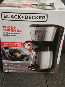 12-cup Coffee Maker, Black & Decker Programmable Thermal, keeps coffee hot