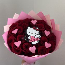 Hello Kitty Valentines Bouquet/Ramo De Rosas