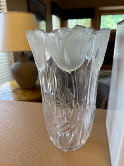 Clear Crystal Glass Tulip Vase