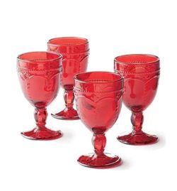 Princess House Marbella Ruby Pedestal Glasses