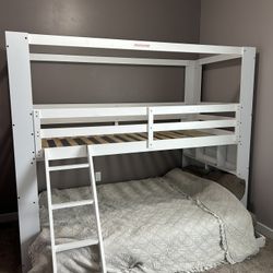 White Full Bunk Bed