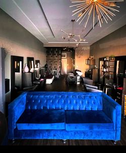 Blue Suede Couch