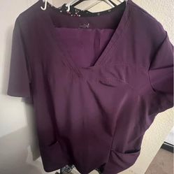 Purple Scrubs Top And Bottoms 