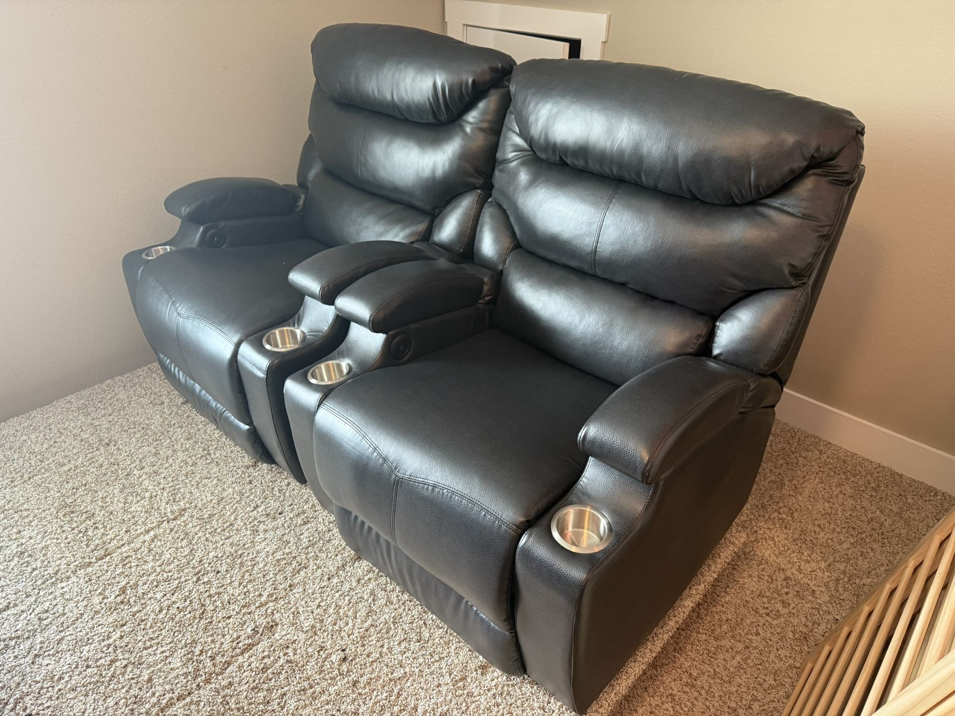 LIKE NEW - Media POWER room Recliners X 2