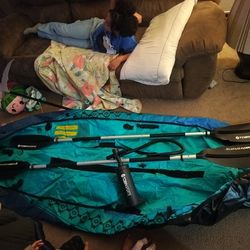 Two person kayak with everything. Paddles seats pump everything and backpack bag (NOT FIRM MAKE ME AN OFFER)