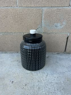 Black w/ White Stripes Cookie Jar