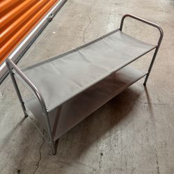 Two tier shoe rack or shelf in gray