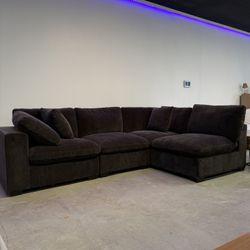 🍫Modern Brown Modular Cloud Sofa Functional Sectional Couch Chair Living Room Set— FREE Delivery
