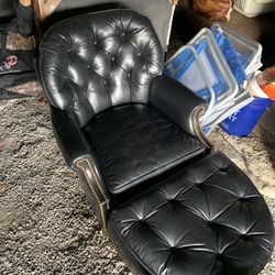 Hancock And Moore Arm Chair And Foot Rest 