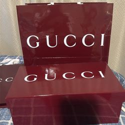 Authentic Burgundy  Gucci  gift box and bags