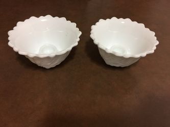 White vintage milk glass candle holders