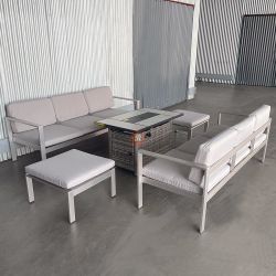Aluminum Outdoor Patio Furniture With Fire Pit Table