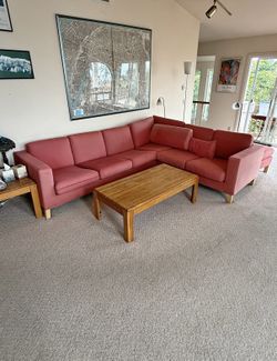 IKEA L Shaped Sectional Sofa And  Matching Ottoman Bench