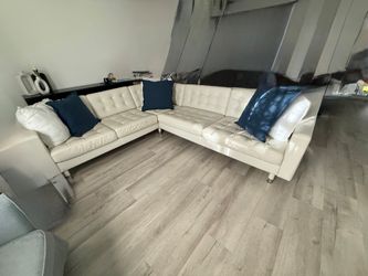 Off white leather sectional