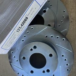 Infiniti I30 I35 Maxima 00-01 Front Drill Slot Rotors Brake Pads