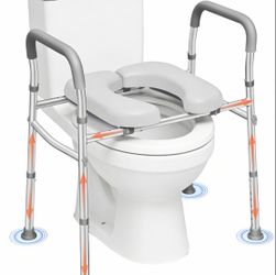 TVOVME Raised Toilet Seat With Handles