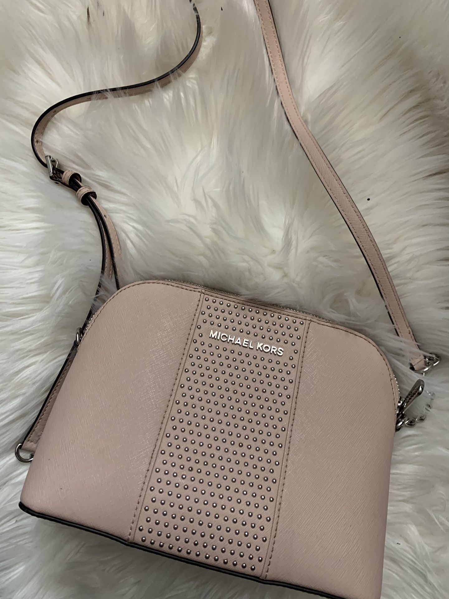 Michael Kors Emmy Shoulder Cross Body Bag Soft Pink Leather Small