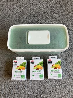 OXO Good Grips Greensaver Produce Storage 5 Quart and 3 Refill 4 Packs
