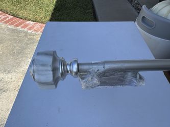 Gray/silver Curtain Rod