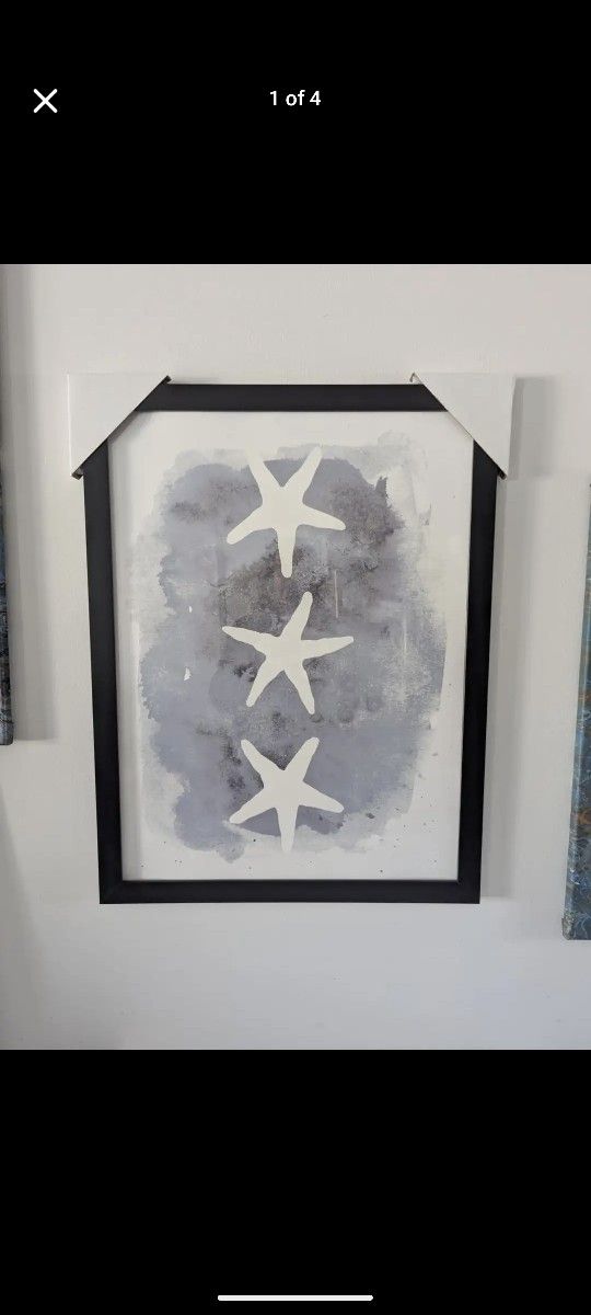 Starfish Blues Print in a Black Frame 20"x 26" ***NEW***