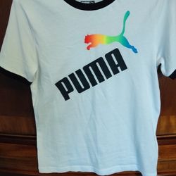 New White Puma T-shirt For Kids 