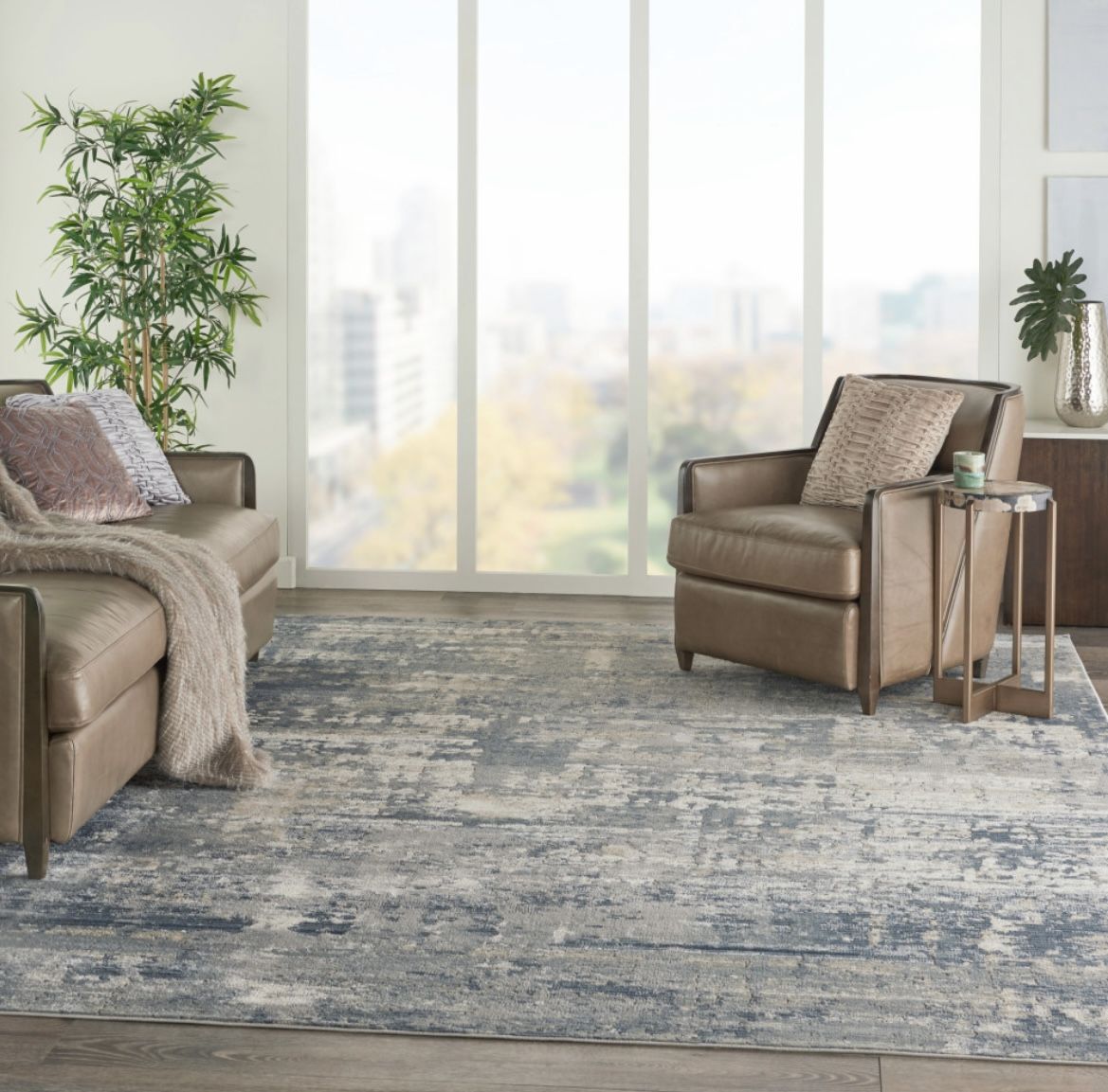 Brand New Nourison Quarry Area Rug, Grey/Beige, 7'10" x 9'10" for Sale