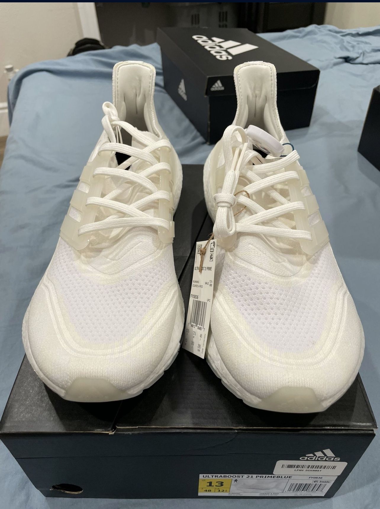 Adidas Ultraboost 21 Triple White New Size 13