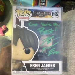 Funko Pop! Animation 1165 Eren Jaeger Attack on Titan Autographed Vinyl Figure