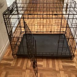 Black Wire Dog Crate With Tray