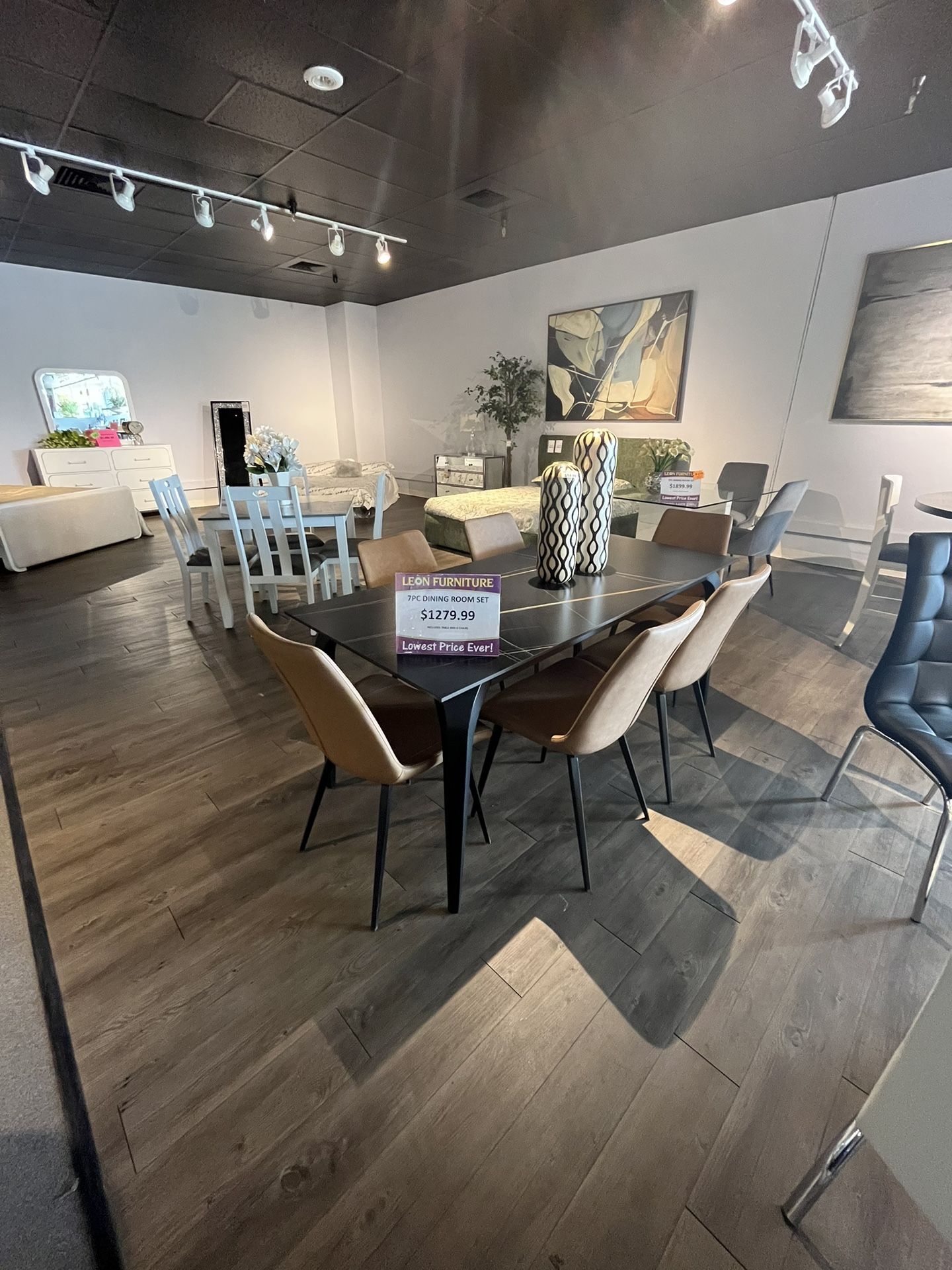 Black 7PC Dining Table Set