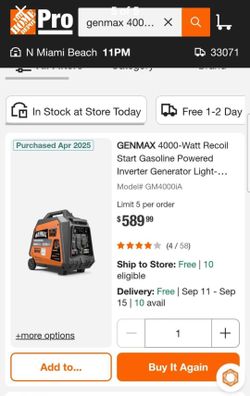Genmax Generator 4000watt