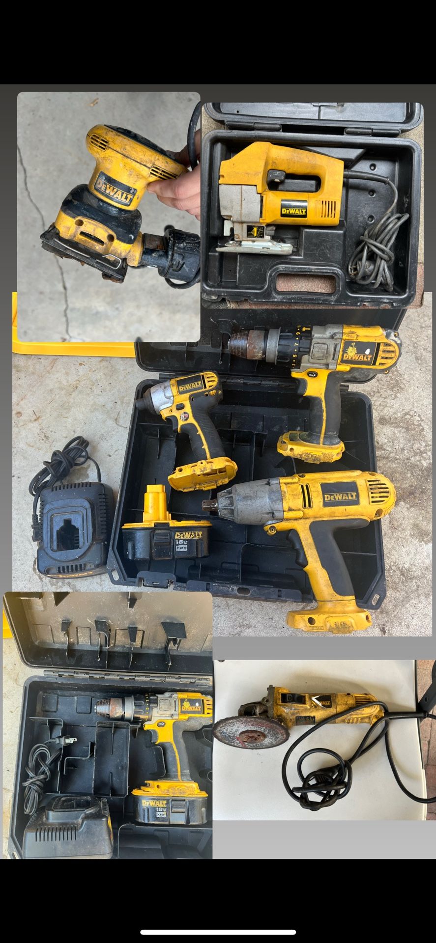 Dewalt Power Tools 7 Total With Battery’s And Chargers