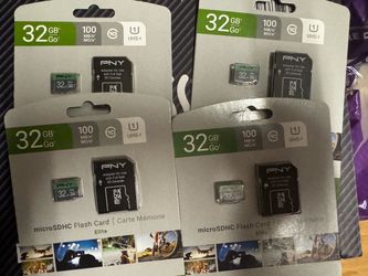 4 packs of PNY 32GB Elite C10 U1 V10 microSDHC Flash Memory Card​, UHS-I WITH ADAPTER