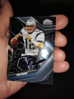 Signed Tom Brady Pats Football card great condition Very Clean