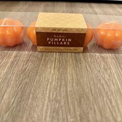 Mini Pumpkin Pillars Set of Four Candles