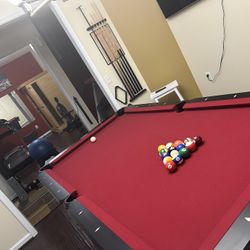 Midsized Pool Table/Sticks And Rack 
