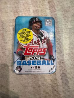2021 Topps Series 1 Baseball Factory Sealed Box Ronald Acuna Jr Tin Box 75 Cards