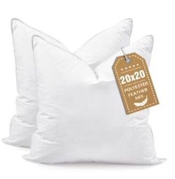 Throw Pillows 20x20 Euro Pillow Inserts Set of 2 Down Feather