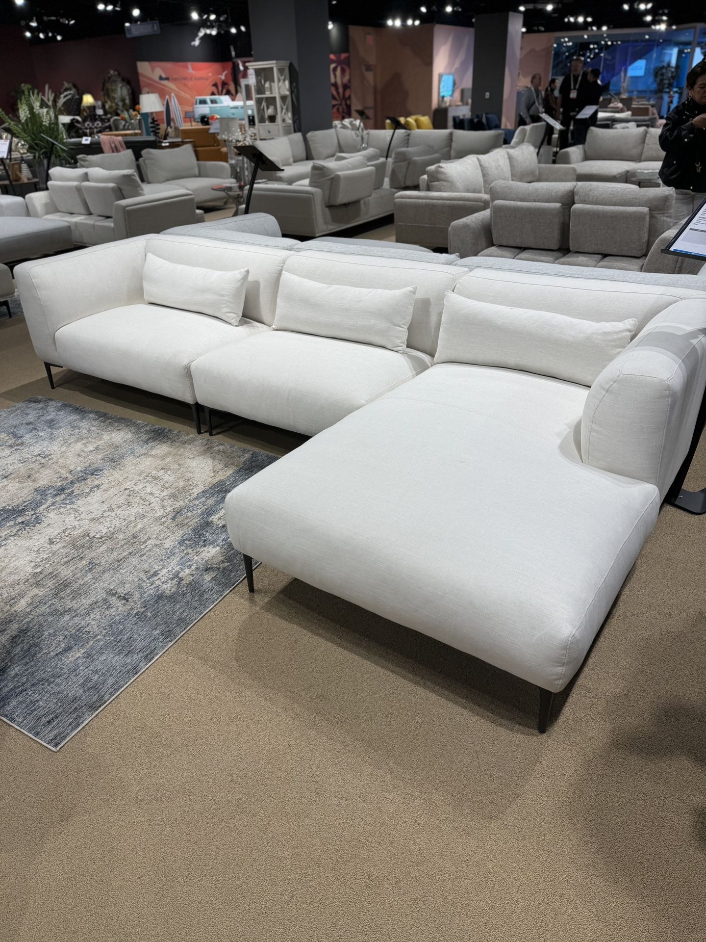 White Chaise Sectional
