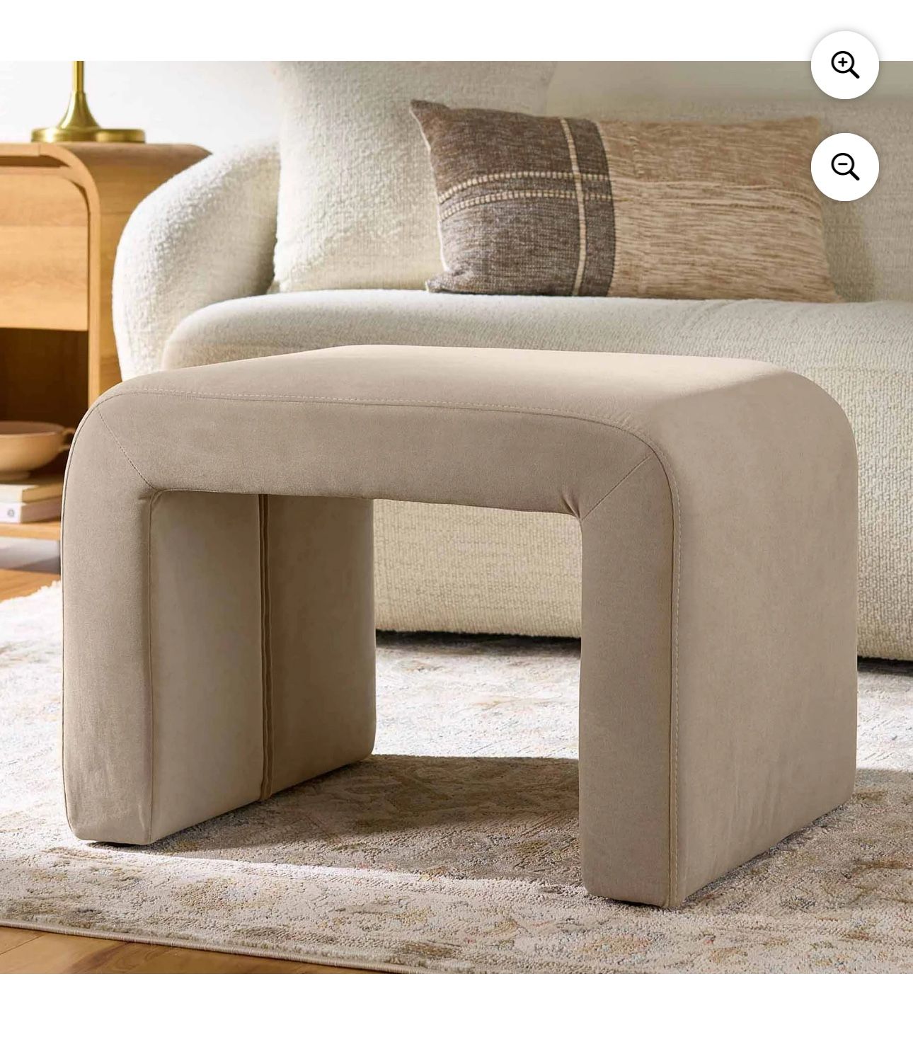 Better Homes & Gardens Juliet Velvet Waterfall Ottoman, Beige