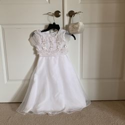 Flower Girl Dress With Purse - Size 6