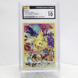 Pokémon TCG Pikachu Crown Zenith 160/159 Holo Secret Rare CGC 10