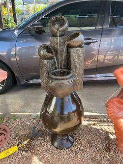 Fiberglass Water Fountain w/ Working Water Pump