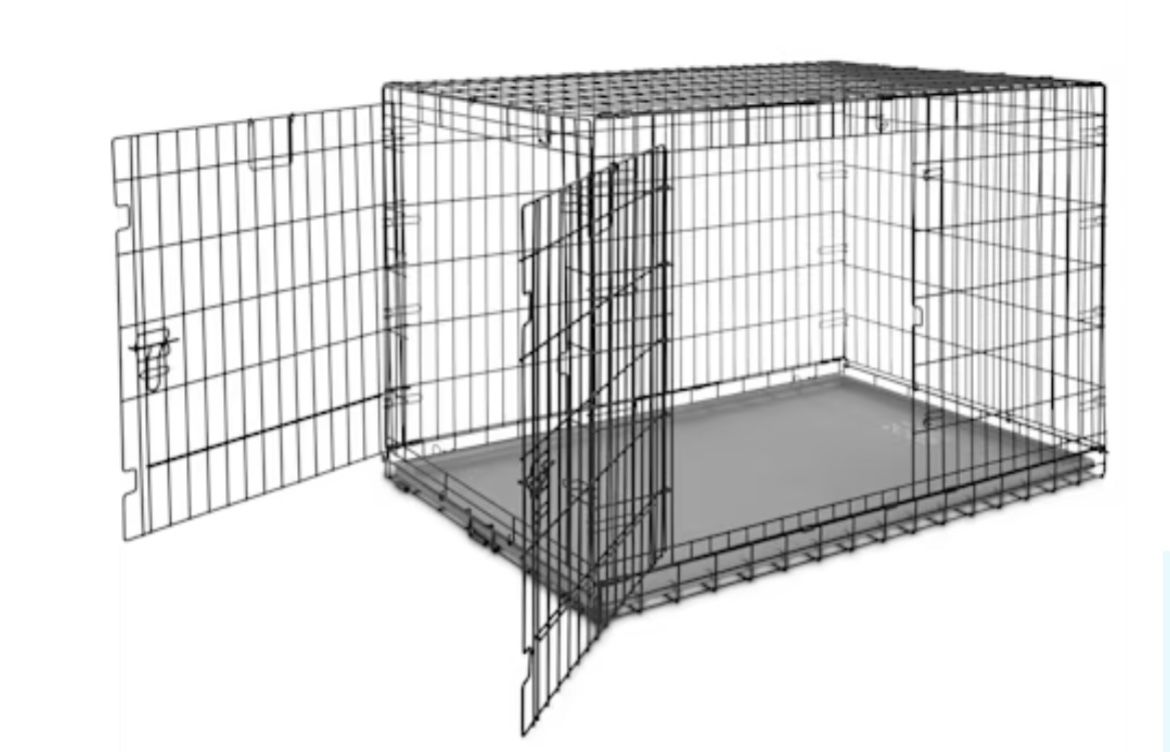 XXL COLLAPSIBLE DOG CRATE W/ FRONT AND SIDE DOOR FOR EXTRA LARGE BREEDS
