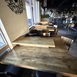 Restaurant 3 solid wood tables and chairs