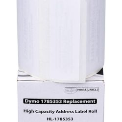 HOUSELABELS Compatible DYMO 1785353 Address Labels (3-1/2" x 1-1/8"), Strong Permanent Adhesive, Compatible with DYMO LW 4XL, Rollo & Zebra Desktop Pr