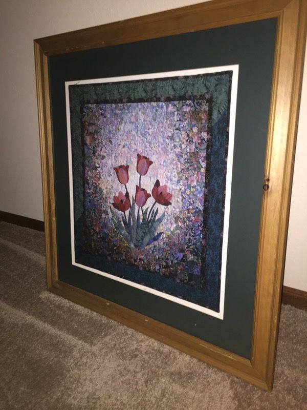 Tulips Watercolor Quilt Wall Art