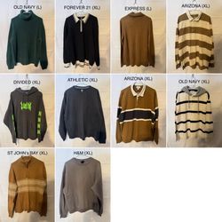 Men’s Clothing. Forever 21, H&M, And More. 10 Pairs Of Men’s Long Sleeves Sweaters
