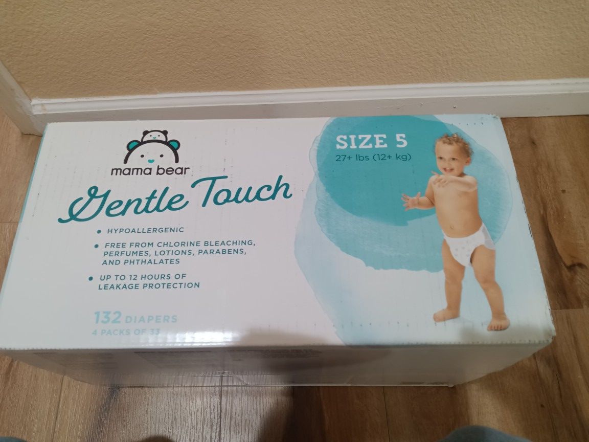 Brand New Mama Bear Gentle Touch Size 5 Diaper 132 Diapers