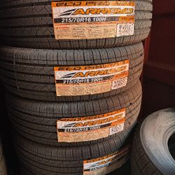 SET OF FOUR NEW TIRES 215/70/16 ARROYO GRANDSPORT A/S INCLUDING MOUNT AND BALANCE, ASK ME FOR SIZES AND BRANDS